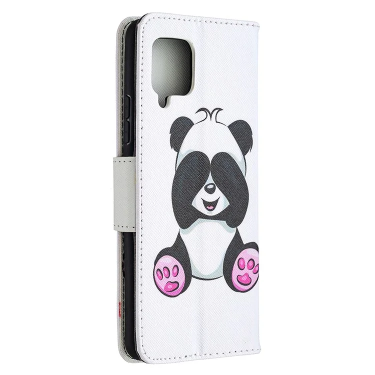 Pattern Printing Wallet Stand Flip Leather Phone Shell for Samsung Galaxy A42 5G - Baby Panda