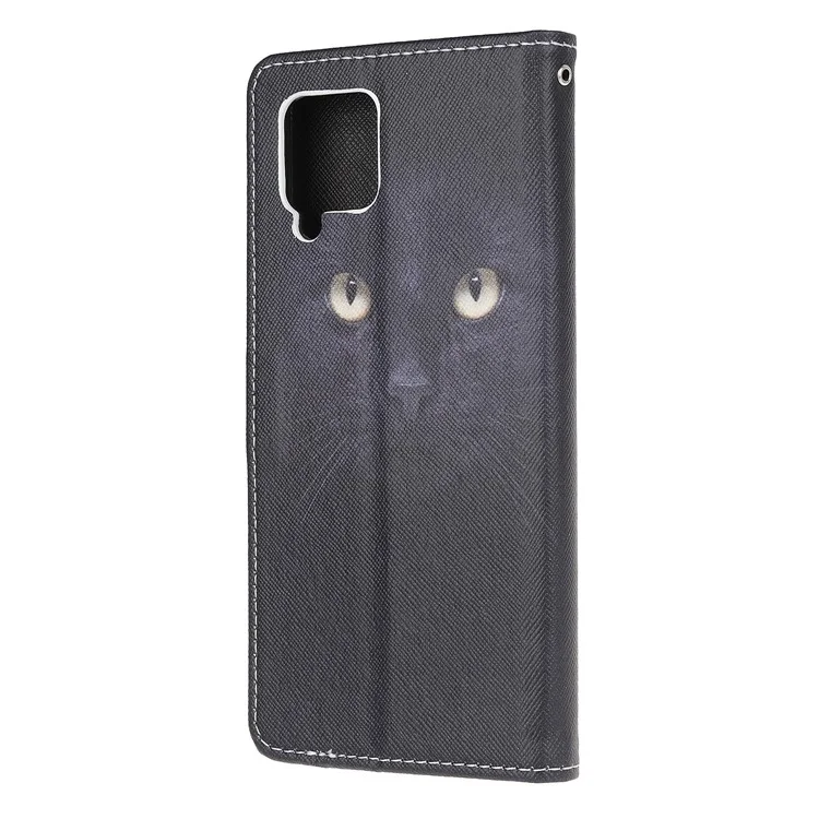 Newly Case Printing Cross Texture Stand Leather Cover for Samsung Galaxy A42 5G - Cat