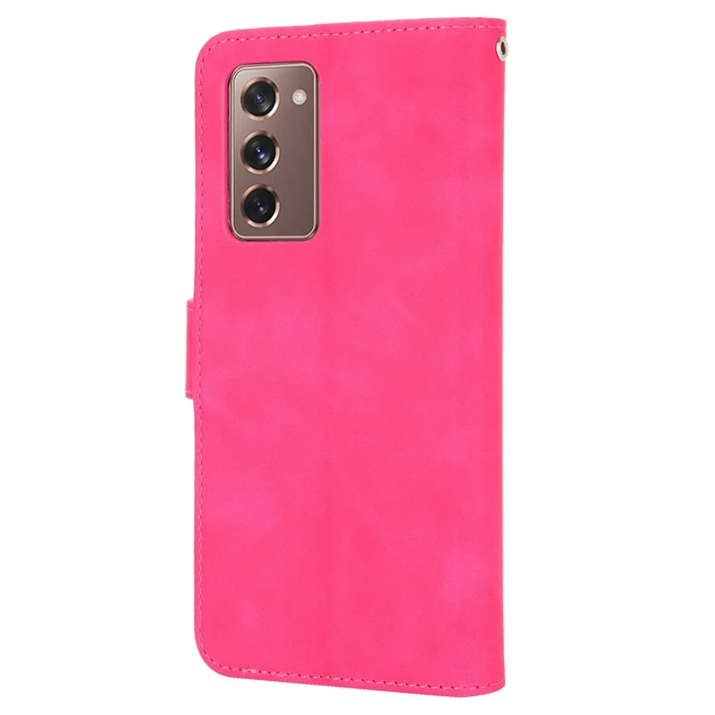 Skin-touch Leather Wallet Flip Case for Samsung Galaxy Z Fold2 5G - Rose