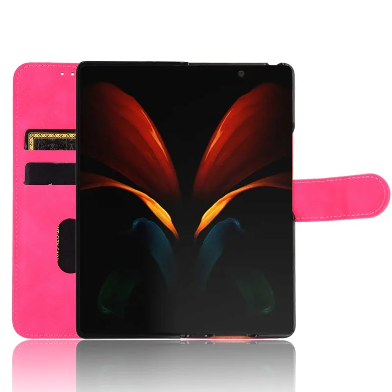 Skin-touch Leather Wallet Flip Case for Samsung Galaxy Z Fold2 5G - Rose