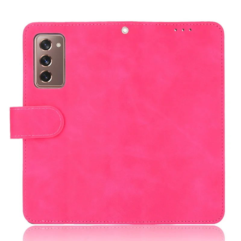 Skin-touch Leather Wallet Flip Case for Samsung Galaxy Z Fold2 5G - Rose