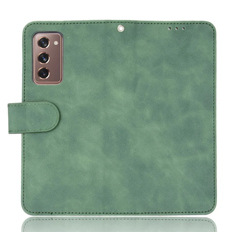 Portefeuille en Cuir à Touche Pour la Peau Pour Samsung Galaxy Z Fold2 5G - Vert