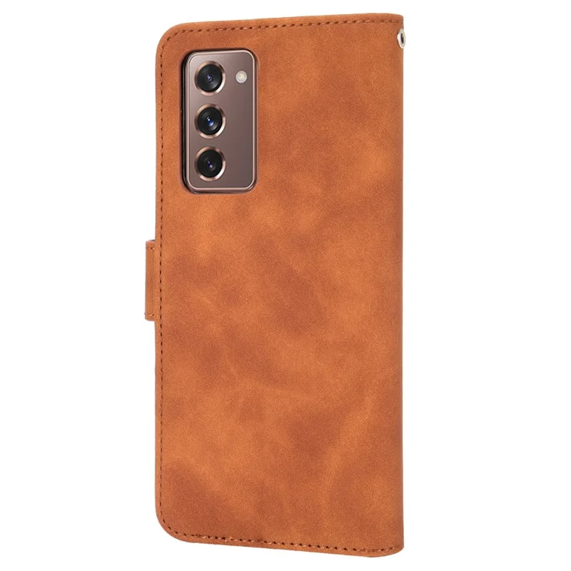 Caixa de Carteira de Couro de Toque de Pele Para Samsung Galaxy Z Fold2 5g - Castanho