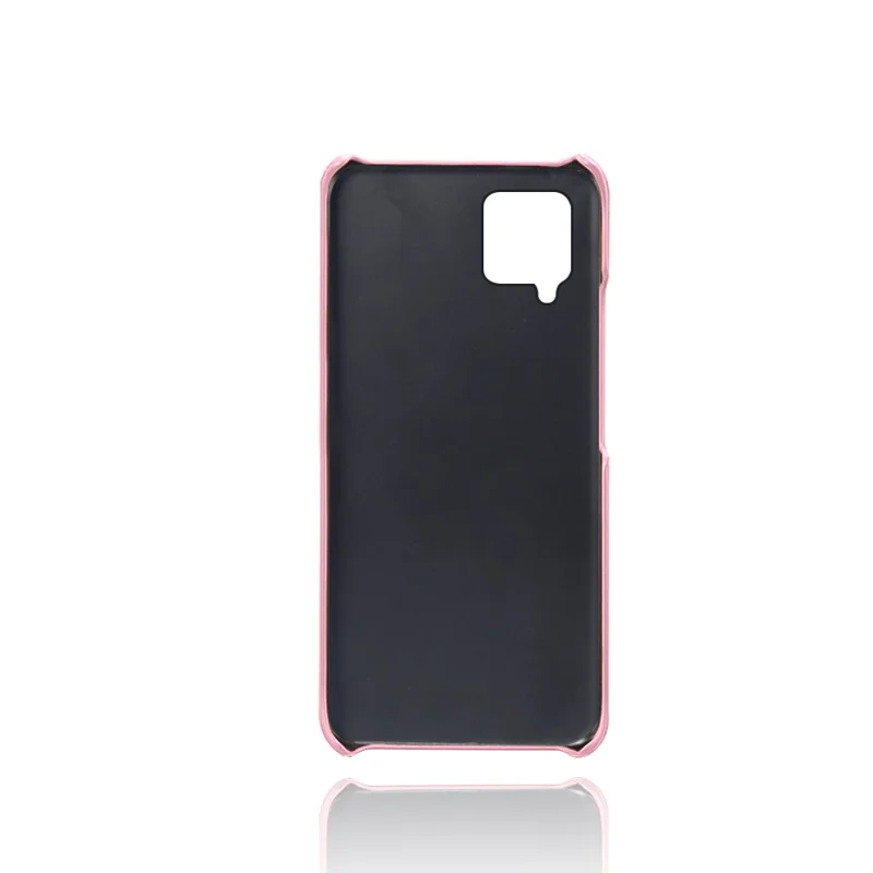 KSQ PU Leather Coated Hard PC Cover with Double Card Slots for Samsung Galaxy A42 5G - Rose Gold