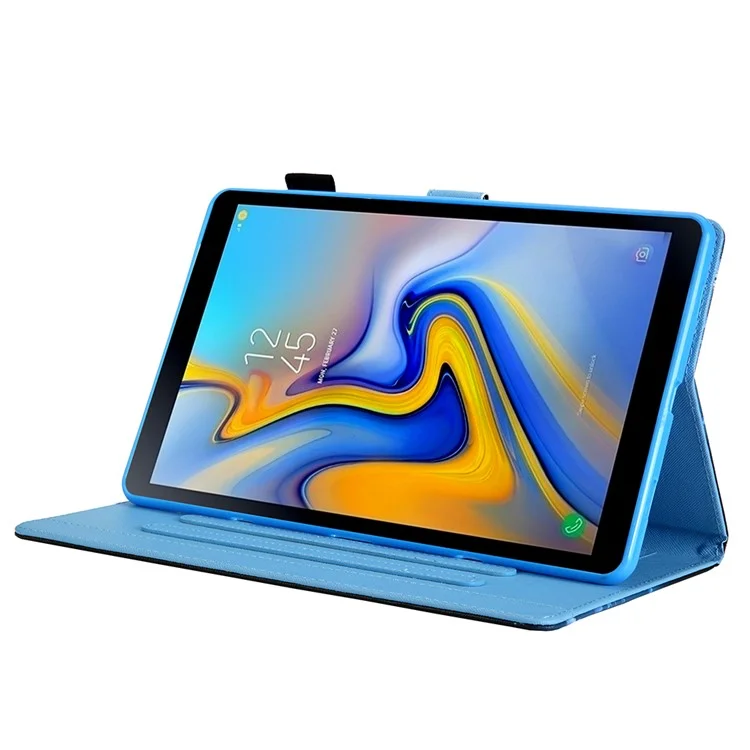 Gemusterter Stand-Leder-Schutzschale für Samsung Galaxy Tab A 8.0 Wi-Fi (2019) SM-T290/T295 - Blume/Schmetterling