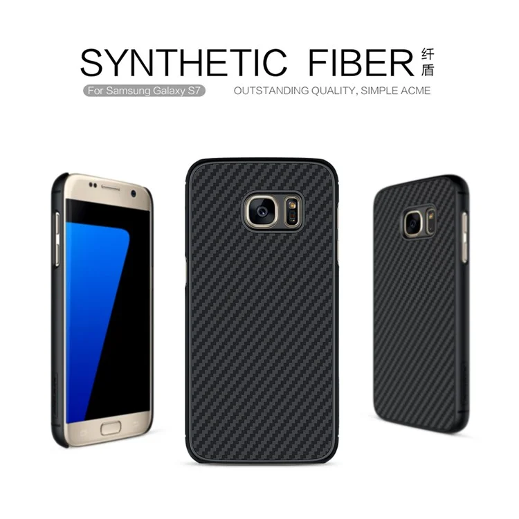 NILLKIN Synthetic Fiber Hard Case Cover for Samsung Galaxy S7 G930 - Black