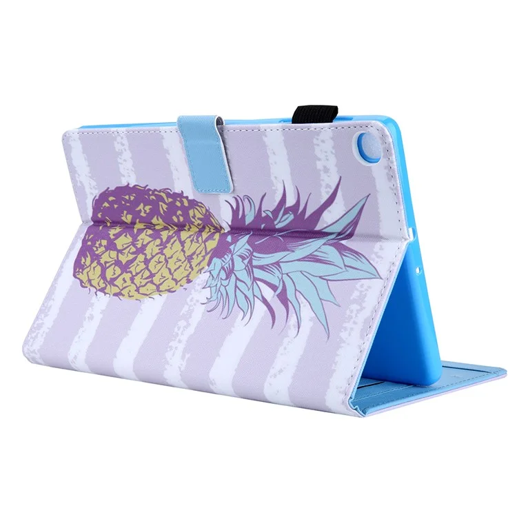 Patterned Stand Leather Protector Case for Samsung Galaxy Tab A7 10.4 (2020) / (2022) SM-T500 / T505 Shell - Pineapple