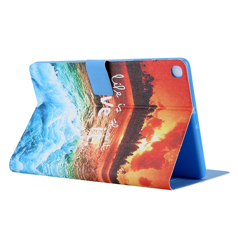 Pattern Printing Card Slots Leather Stand Tablet Case for Samsung Galaxy Tab A7 10.4 (2020) / (2022) SM-T500 / SM-T505 - Seaside Sunset