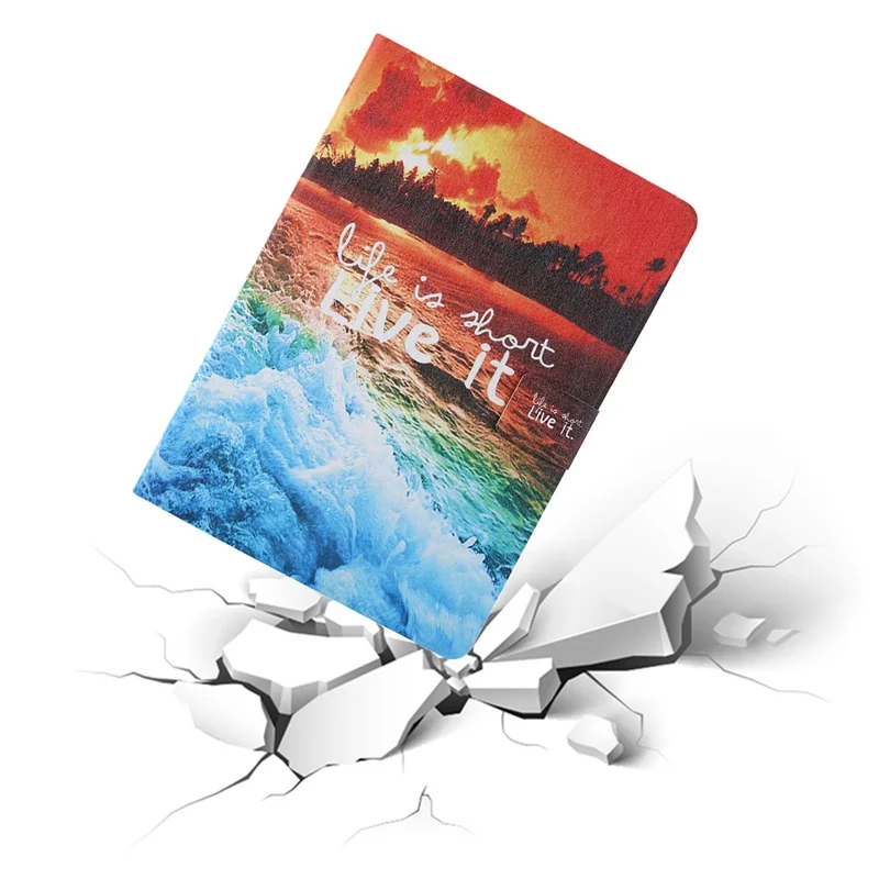 Pattern Printing Card Slots Leather Stand Tablet Case for Samsung Galaxy Tab A7 10.4 (2020) / (2022) SM-T500 / SM-T505 - Seaside Sunset