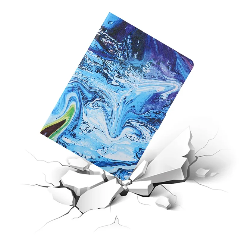 Pattern Printing Card Slots Leather Stand Tablet Case for Samsung Galaxy Tab A7 10.4 (2020) / (2022) SM-T500 / SM-T505 - Blue / Green