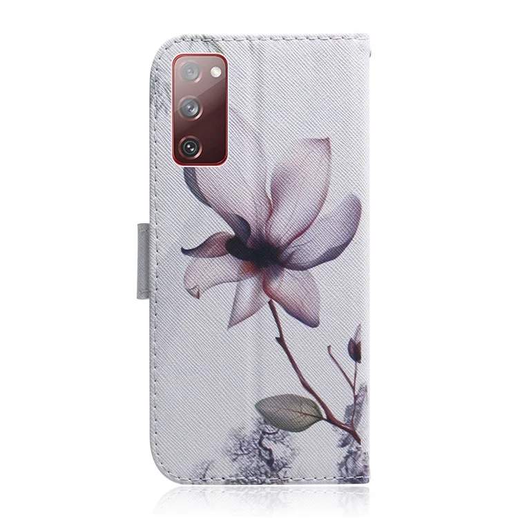 Para Samsung Galaxy S20 FE/S20 Edição/s20 FE 5G/S20 Edição 5G/S20 Lite/S20 FE 2022 Padrões de Impressão de Carteira - Flor Bonita