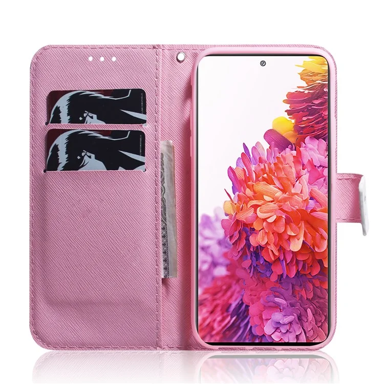 Para Samsung Galaxy S20 FE/S20 Edição/s20 FE 5G/S20 Edição 5G/S20 Lite/S20 FE 2022 Padrões de Impressão de Carteira - Flor Bonita