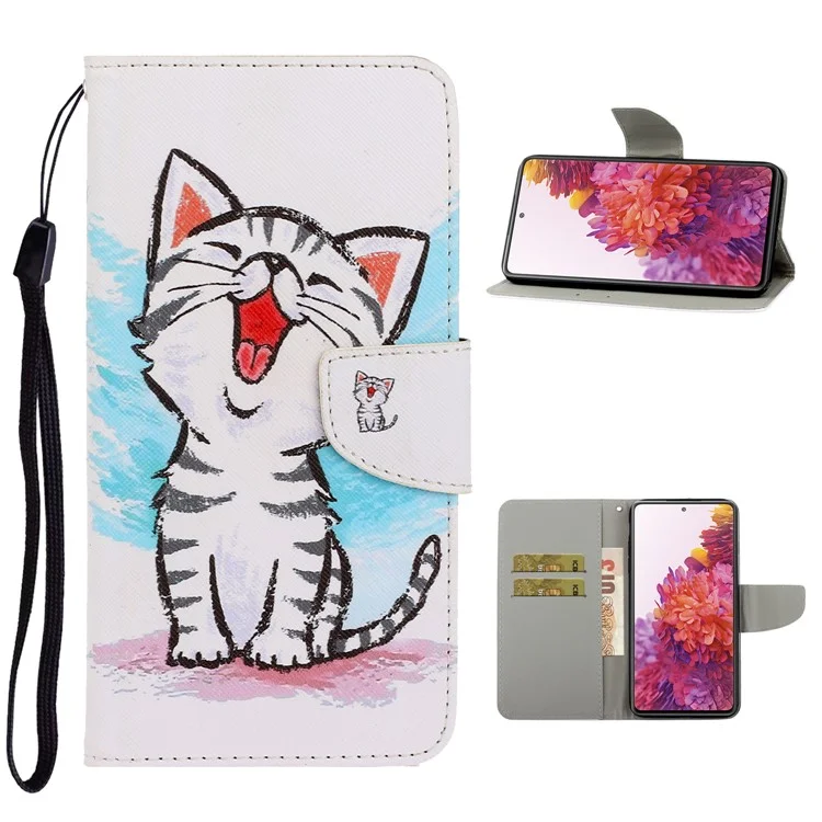 Für Samsung Galaxy S20 Fe/fan Edition/S20 fe 5G/Fan Edition 5G/S20 Lite/s20 FE 2022 Musterspraut Flip Leder Brieftasche Schutzhülle - Süße Katze