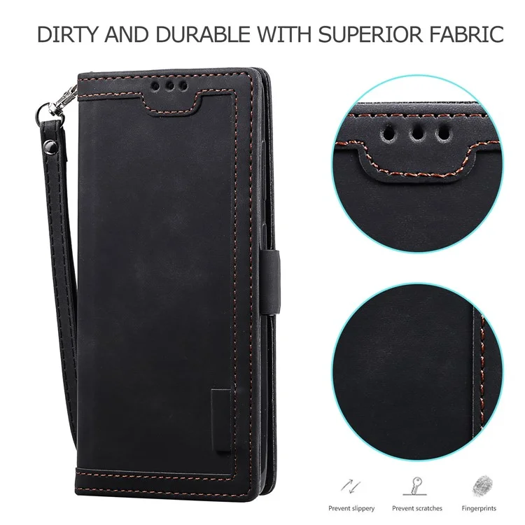 Para Samsung Galaxy S20 FE/S20 Fan Edition/S20 FE 5G/S20 Fan Edition 5G/S20 Lite/S20 FE 2022 Estilo de Retalhos Vintage Suporte da Carteira Capa de Couro - Preto