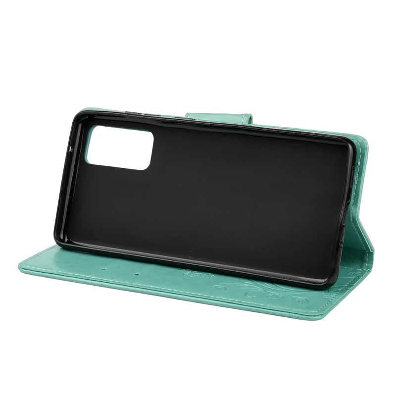 For Samsung Galaxy S20 FE/S20 Fan Edition/S20 FE 5G/S20 Fan Edition 5G/S20 Lite/S20 FE 2022 Butterfly Pattern Imprinting Stand Leather Wallet Phone Cover Shell - Green