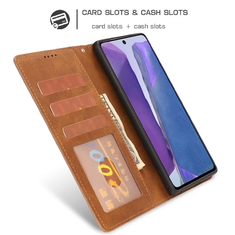 Für Samsung Galaxy S20 Fe/s20 Fan Edition/S20 fe 5G/S20 Fan Edition 5G/S20 Lite/S20 fe 2022 Klassisches PU -leder -telefonschutzschale Mit Brieftasche Und Stand - Hellbraun