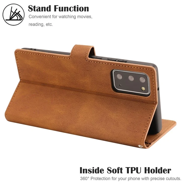 Für Samsung Galaxy S20 Fe/s20 Fan Edition/S20 fe 5G/S20 Fan Edition 5G/S20 Lite/S20 fe 2022 Klassisches PU -leder -telefonschutzschale Mit Brieftasche Und Stand - Hellbraun