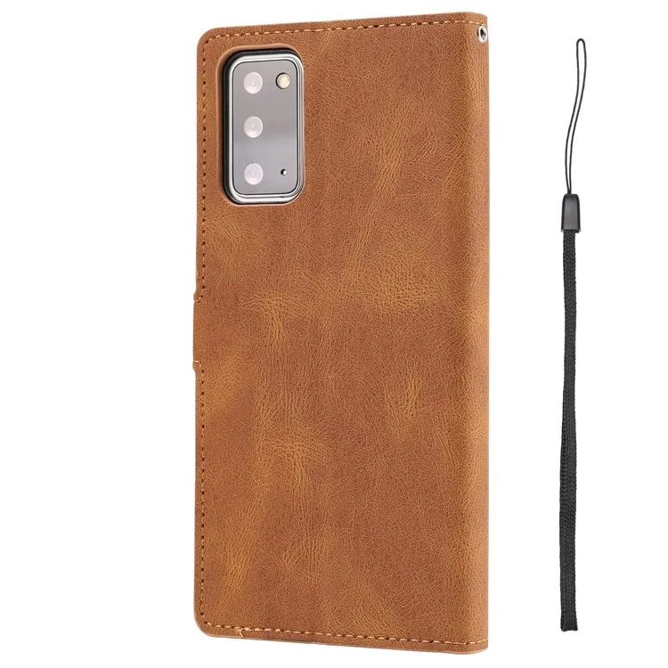 Für Samsung Galaxy S20 Fe/s20 Fan Edition/S20 fe 5G/S20 Fan Edition 5G/S20 Lite/S20 fe 2022 Klassisches PU -leder -telefonschutzschale Mit Brieftasche Und Stand - Hellbraun