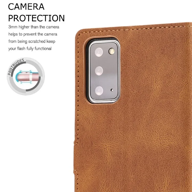 Für Samsung Galaxy S20 Fe/s20 Fan Edition/S20 fe 5G/S20 Fan Edition 5G/S20 Lite/S20 fe 2022 Klassisches PU -leder -telefonschutzschale Mit Brieftasche Und Stand - Hellbraun