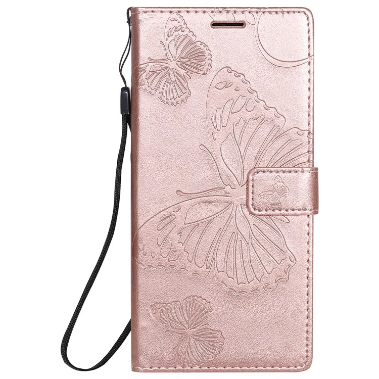Kt-sprudelblumen-serie-2 Leder-telefonschutz Mit Schmetterlingsmuster Für Samsung Galaxy Note 20 Ultra/Note 20 Ultra 5g - Roségold