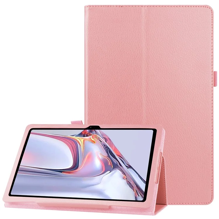 Pour Samsung Galaxy Tab A7 10.4 (2020) Étui de Tablette en Cuir de Texture Litchi Avec Couverture Téléphonique du Support - Rose Clair