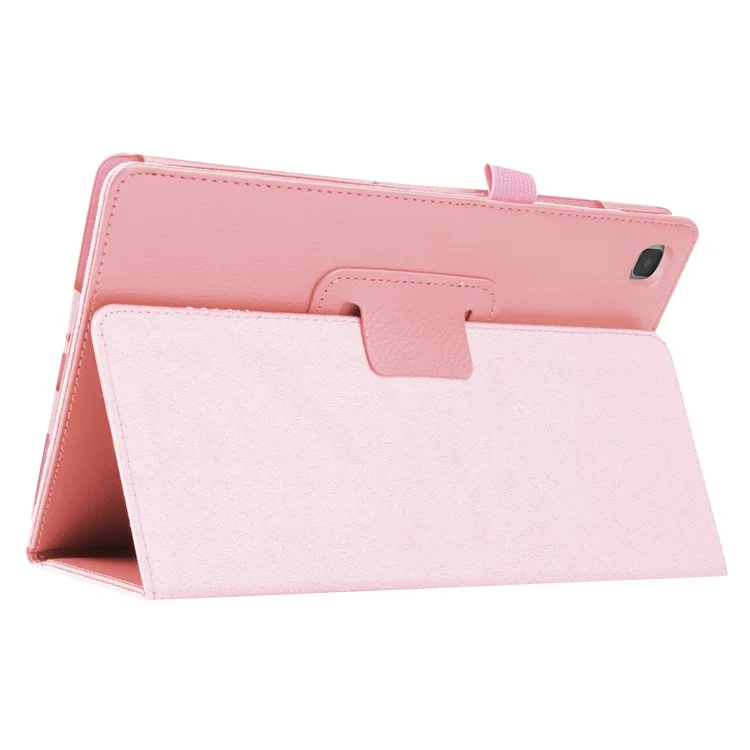 Para Samsung Galaxy Tab A7 10.4 (2020) Litchi Texture Cuero Case Con Cubierta Del Teléfono de Stand - Rosa Claro