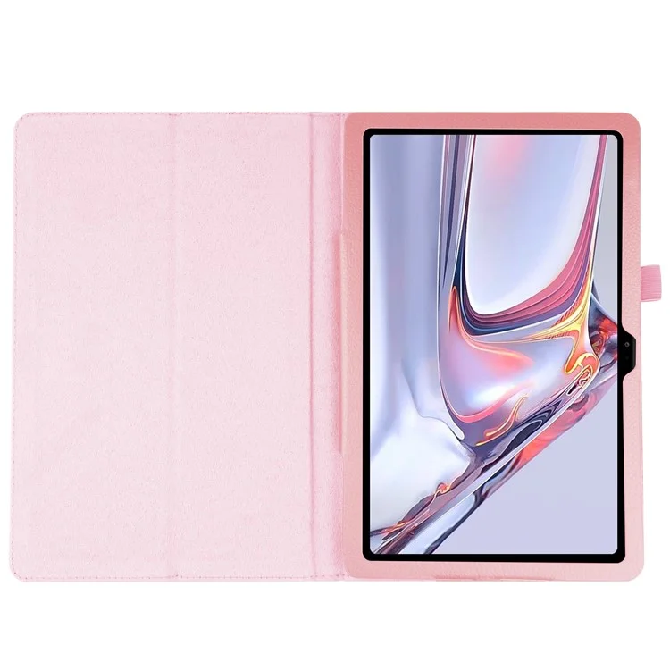 Para Samsung Galaxy Tab A7 10.4 (2020) Litchi Texture Cuero Case Con Cubierta Del Teléfono de Stand - Rosa Claro