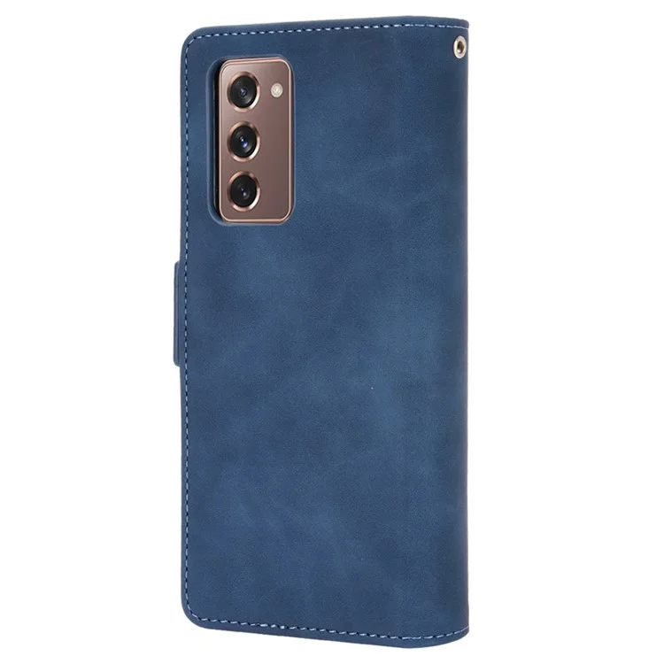 For Samsung Galaxy Z Fold2 5G Multi-slot Leather Case Wallet Stand Shell Protector Phone Cover Case - Blue