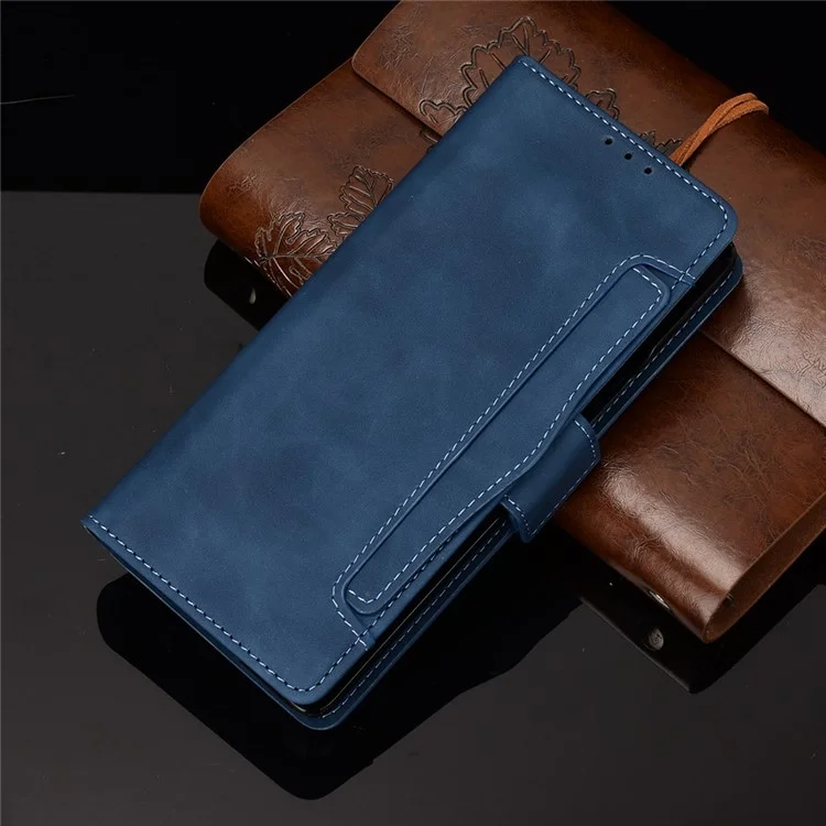 For Samsung Galaxy Z Fold2 5G Multi-slot Leather Case Wallet Stand Shell Protector Phone Cover Case - Blue