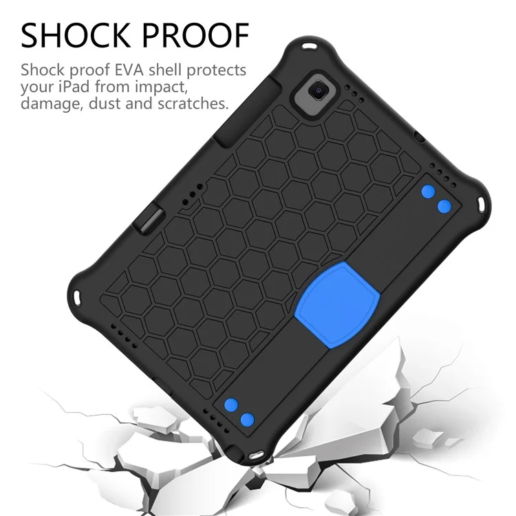 Honeycomb Texture Protector EVA Case for Samsung Galaxy Tab A7 10.4 (2020) / (2022) Kickstand Cover - Black / Blue