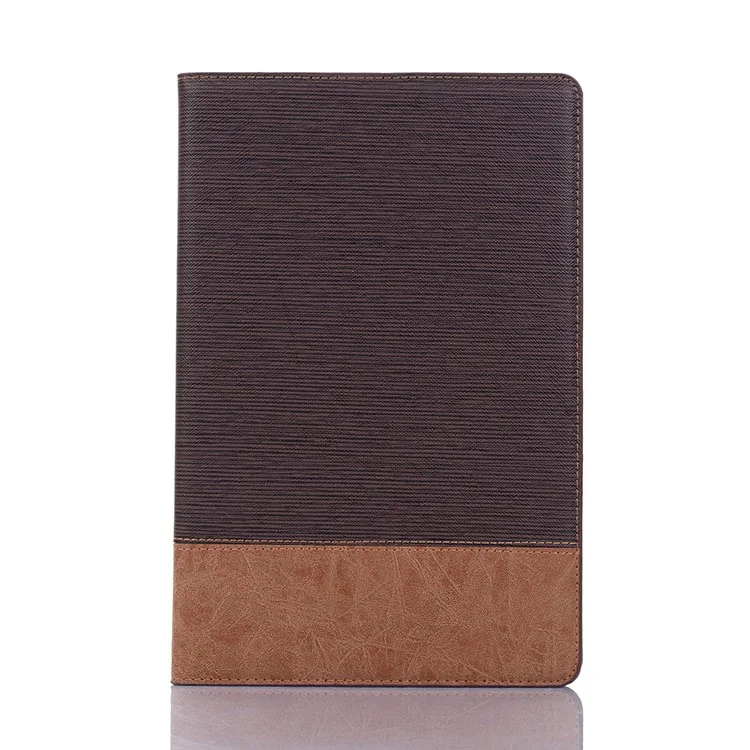 Cubierta de Billetera de Cuero de Empalme de Textura Cruzada Para Samsung Galaxy Tab A7 10.4 (2020) T500 - Marron Oscuro