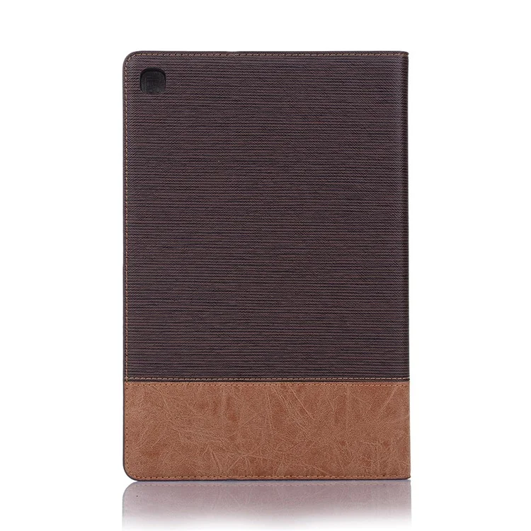 Cubierta de Billetera de Cuero de Empalme de Textura Cruzada Para Samsung Galaxy Tab A7 10.4 (2020) T500 - Marron Oscuro