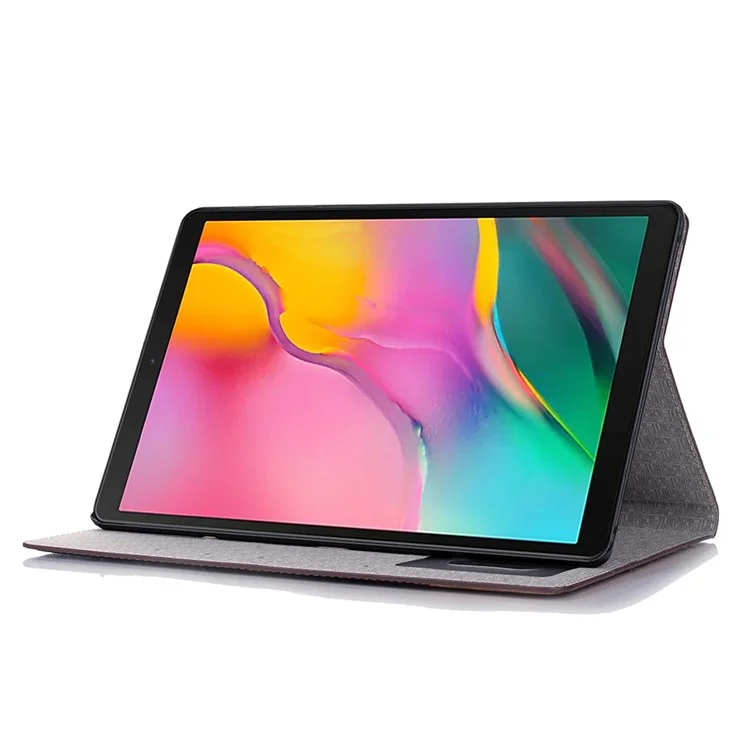 Cubierta de Billetera de Cuero de Empalme de Textura Cruzada Para Samsung Galaxy Tab A7 10.4 (2020) T500 - Marron Oscuro
