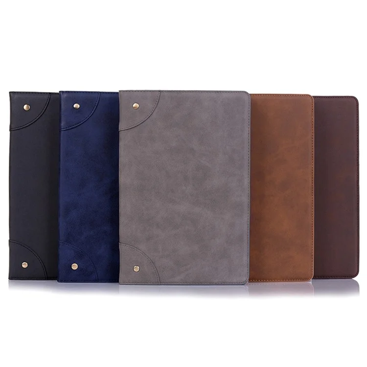 Retro Book Style Wallet Stand Leder Smart Tablet Hülle Für Samsung Galaxy Tab A7 10.4 (2020) T500 - Grau