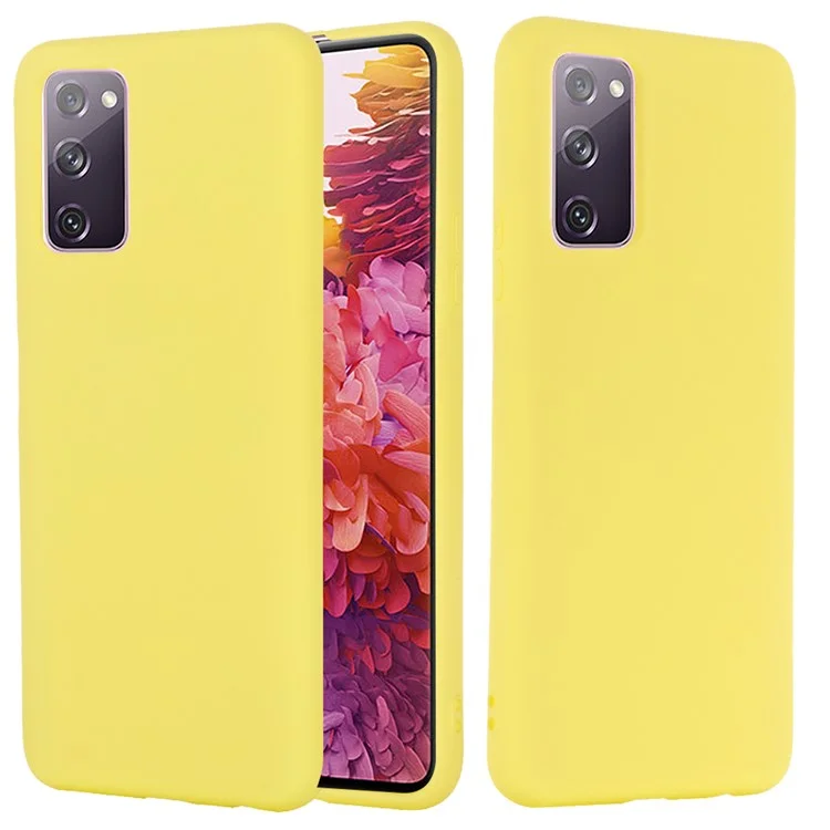 Tampa do Telefone de Silicone Líquido Para Samsung Galaxy S20 Fe/s20 fe 5g/s20 Lite/S20 fe 2022 - Amarelo