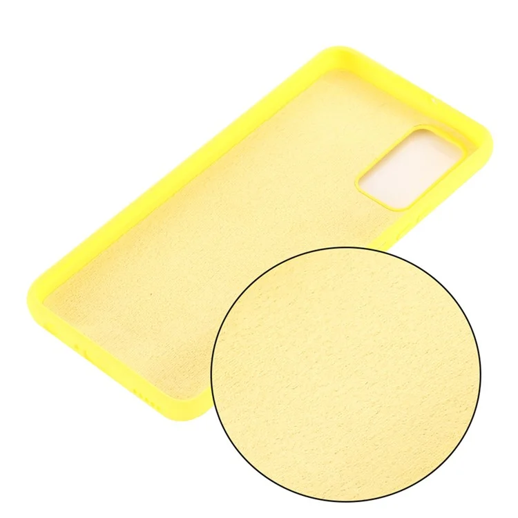 Tampa do Telefone de Silicone Líquido Para Samsung Galaxy S20 Fe/s20 fe 5g/s20 Lite/S20 fe 2022 - Amarelo