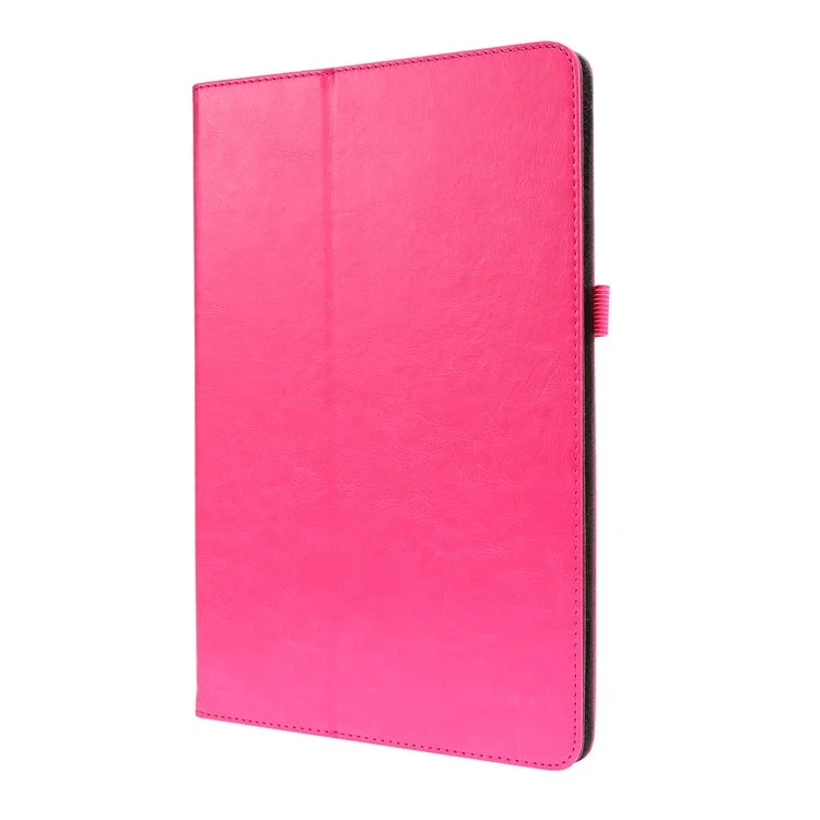 Crazy Horse Texture Two-Fold Design Leather Cover Case for Samsung Galaxy Tab S7+ / S8+ - Rose
