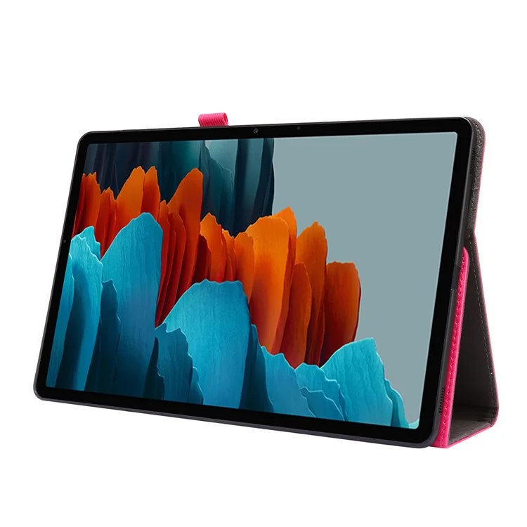 Crazy Horse Texture Two-Fold Design Leather Cover Case for Samsung Galaxy Tab S7+ / S8+ - Rose