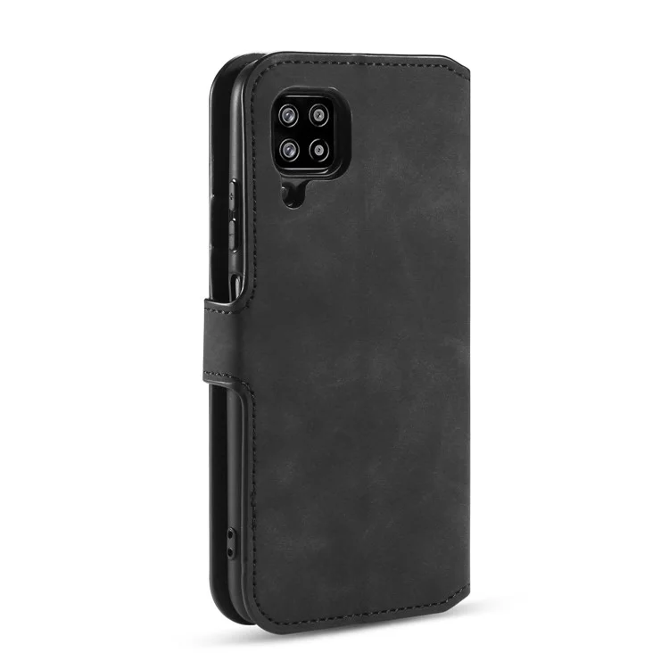 Dg. Ming Retro Style Leder -brieftaschenständer Telefonabdeckung Für Samsung Galaxy A42 5G - Schwarz