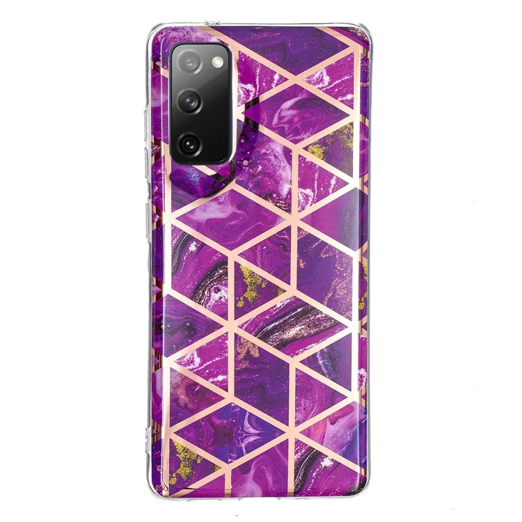 Marble Pattern Electroplating IMD TPU Phone Case for Samsung Galaxy S20 FE 4G/5G/2022/S20 Lite - Purple