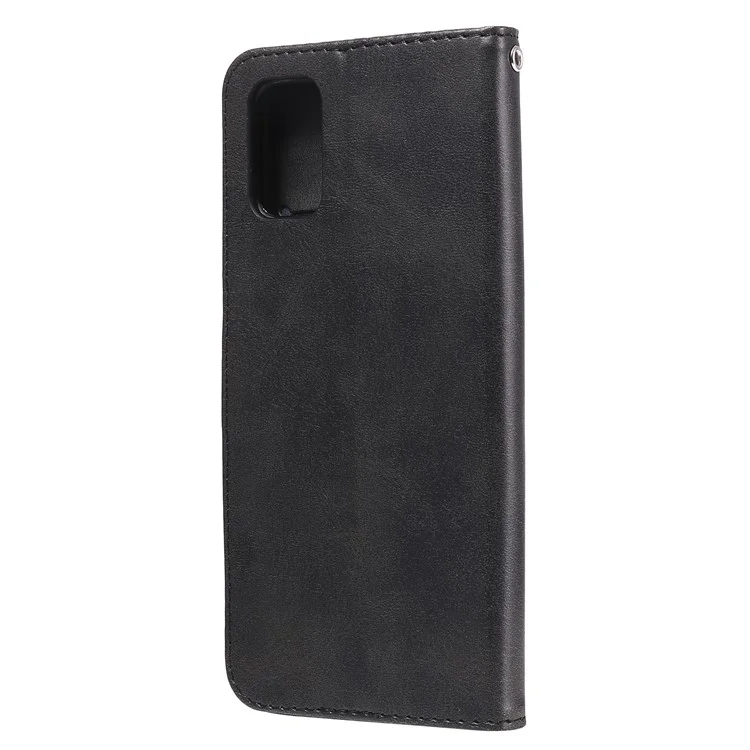 Zipper Pocket Leather Wallet Stand Case for Samsung Galaxy S20 FE 4G/5G/2022/S20 Lite - Black