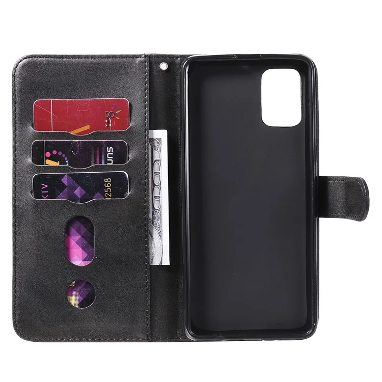 Case de Billetera de Cuero de Bolsillo Con Cremallera Para Samsung Galaxy S20 fe 4G/5G/2022/S20 Lite - Negro