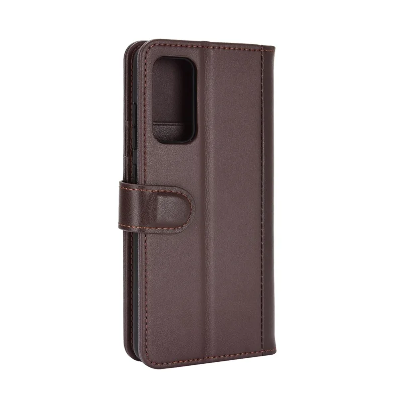 For Samsung Galaxy S20 FE 4G / 5G / 2022 / S20 Lite Phone Cases Genuine Split Leather Wallet Mobile Cover Stand - Brown