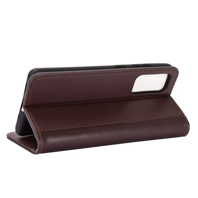 For Samsung Galaxy S20 FE 4G / 5G / 2022 / S20 Lite Phone Cases Genuine Split Leather Wallet Mobile Cover Stand - Brown