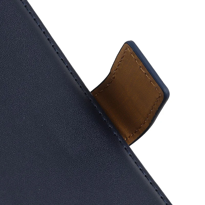 Anti-scratch Shockproof Phone Covering Wallet Function Stand Leather Magnetic Phone Shell Case for Samsung Galaxy A12 - Dark Blue