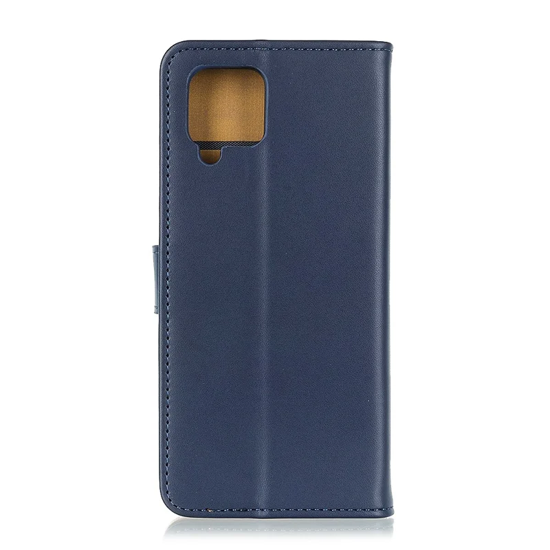 Anti-scratch Shockproof Phone Covering Wallet Function Stand Leather Magnetic Phone Shell Case for Samsung Galaxy A12 - Dark Blue