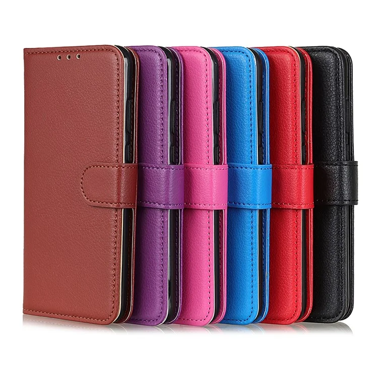 Soft TPU Edge + Litchi Texture PU Leather Phone Protective Case for Samsung Galaxy S21 5G/S21 4G - Black