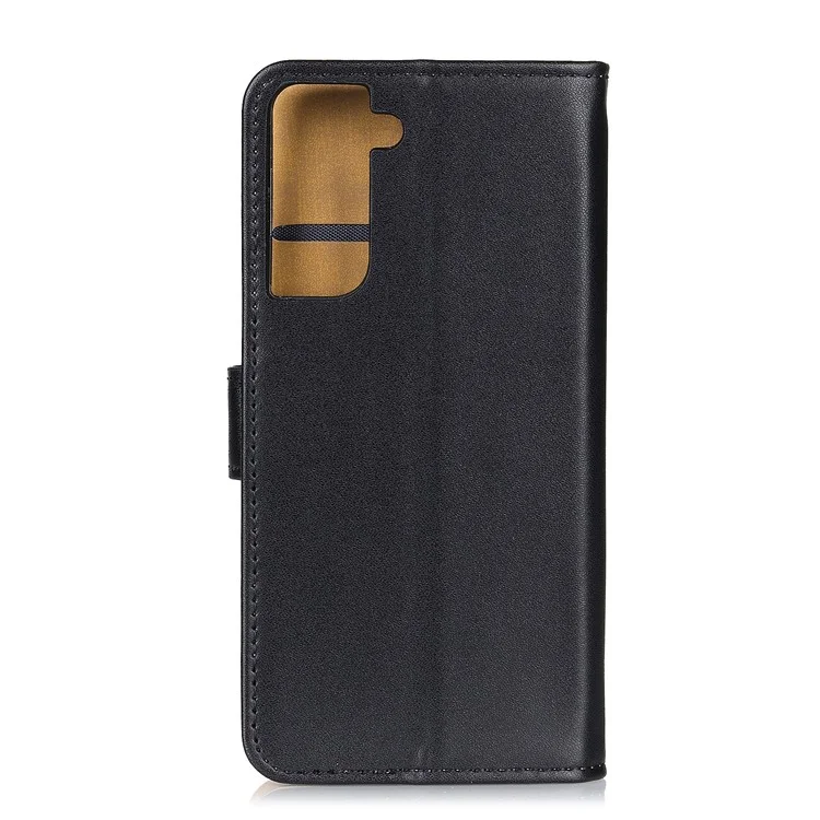 For Samsung Galaxy S21 5G/S21 4G Shockproof Anti-dust Anti-scratch Protective Leather Wallet Phone Case Stand Smartphone Covering Shell Phone Cover - Black