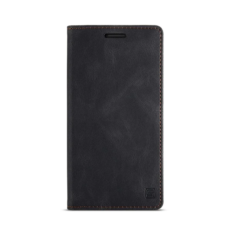 AUTSPACE A01 Series RFID Blocking Wallet Retro Matte Leather Phone Case for iPhone 11 6.1 inch - Black