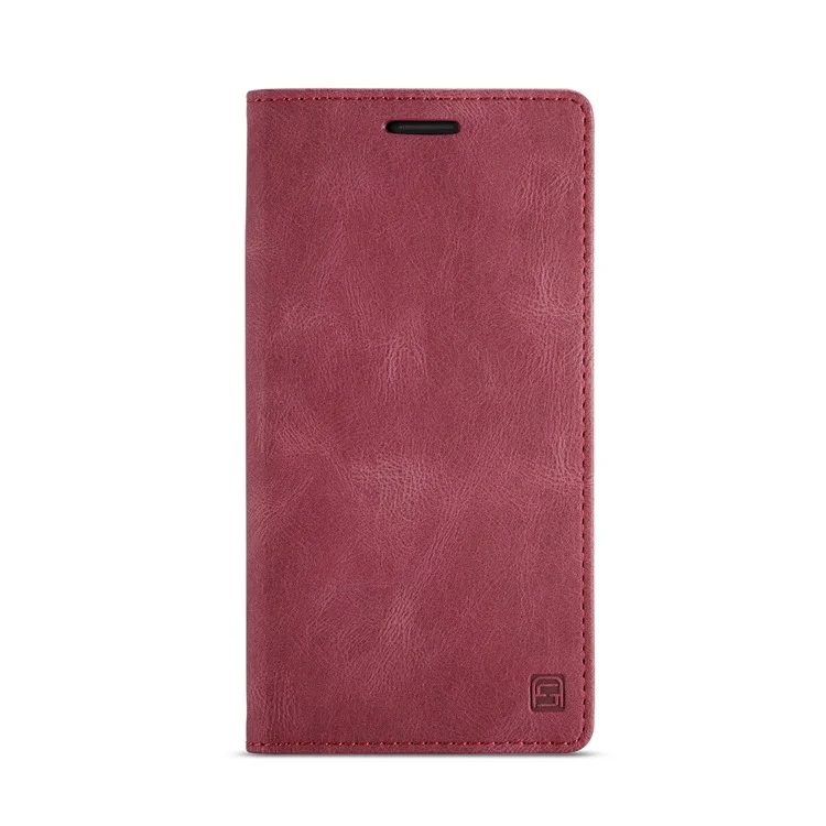 AUTSPACE A01 Series Carteira Bloqueadora RFID Retro Matte Leather Phone Case para iPhone 11 6.1 polegadas - Vermelho
